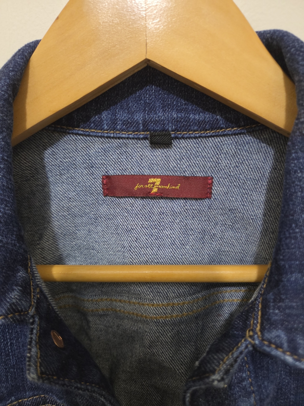 7 For All Mankind Womens Dark Blue Denim Trucker Jacket - XS - Picture 2 of 13